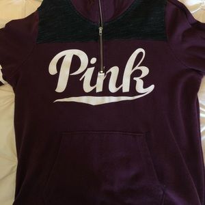 Maroon quarter zip sweater from Pink